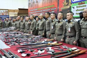 ប៉ូលិសថៃ រឹបអូសអាវុធរាប់ពាន់ដើម គ្រឿងផ្ទុះរាប់រយគ្រាប់ និងចាប់ខ្លួនមនុស្សជាច្រើននាក់ ក្នុងយុទ្ធនាការបោសសំអាតឧក្រិដ្ឋកម្ម