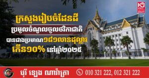 ក្រសួងរៀបចំដែនដី ប្រមូលចំណូលចូលថវិកាជាតិ បានជាងប្រមាណ១៨១លានដុល្លារ កើន១០% នៅឆ្នាំ២០២៥